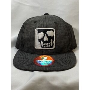 Pitbull Skull Hat Snapback OS Gray White Logo Skater Punk Rock 90s Y2K Cap